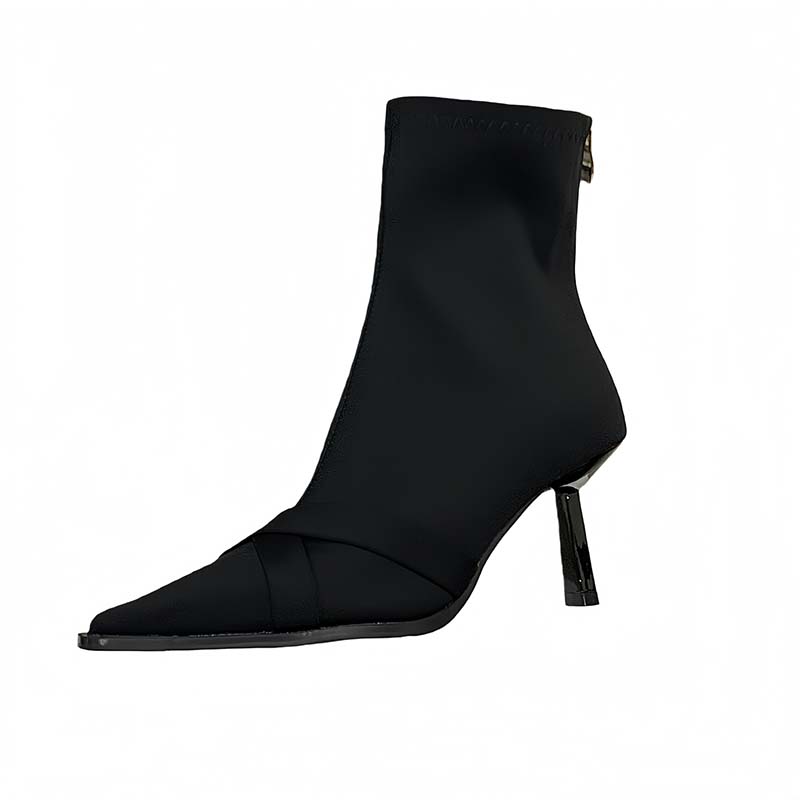 Pointed Toe Ankle Boots for Women 2025 Autumn Winter New Fashion Slim Boots High Heel Short Boots Martin Boots - Image 5