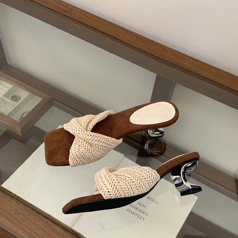 Woven Wedge Roman Sandals for Women Summer Beach Thick Sole Slippers - Image 3
