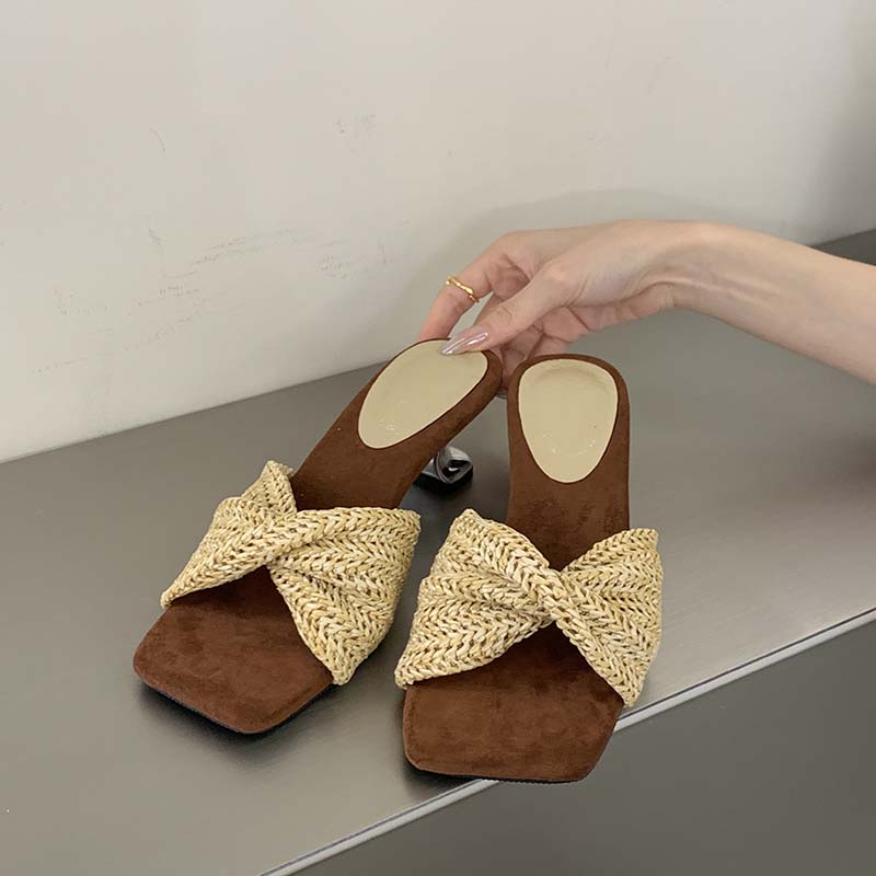 Woven Wedge Roman Sandals for Women Summer Beach Thick Sole Slippers - Image 4