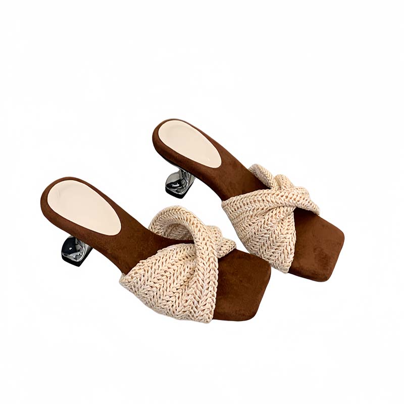 Woven Wedge Roman Sandals for Women Summer Beach Thick Sole Slippers - Image 5