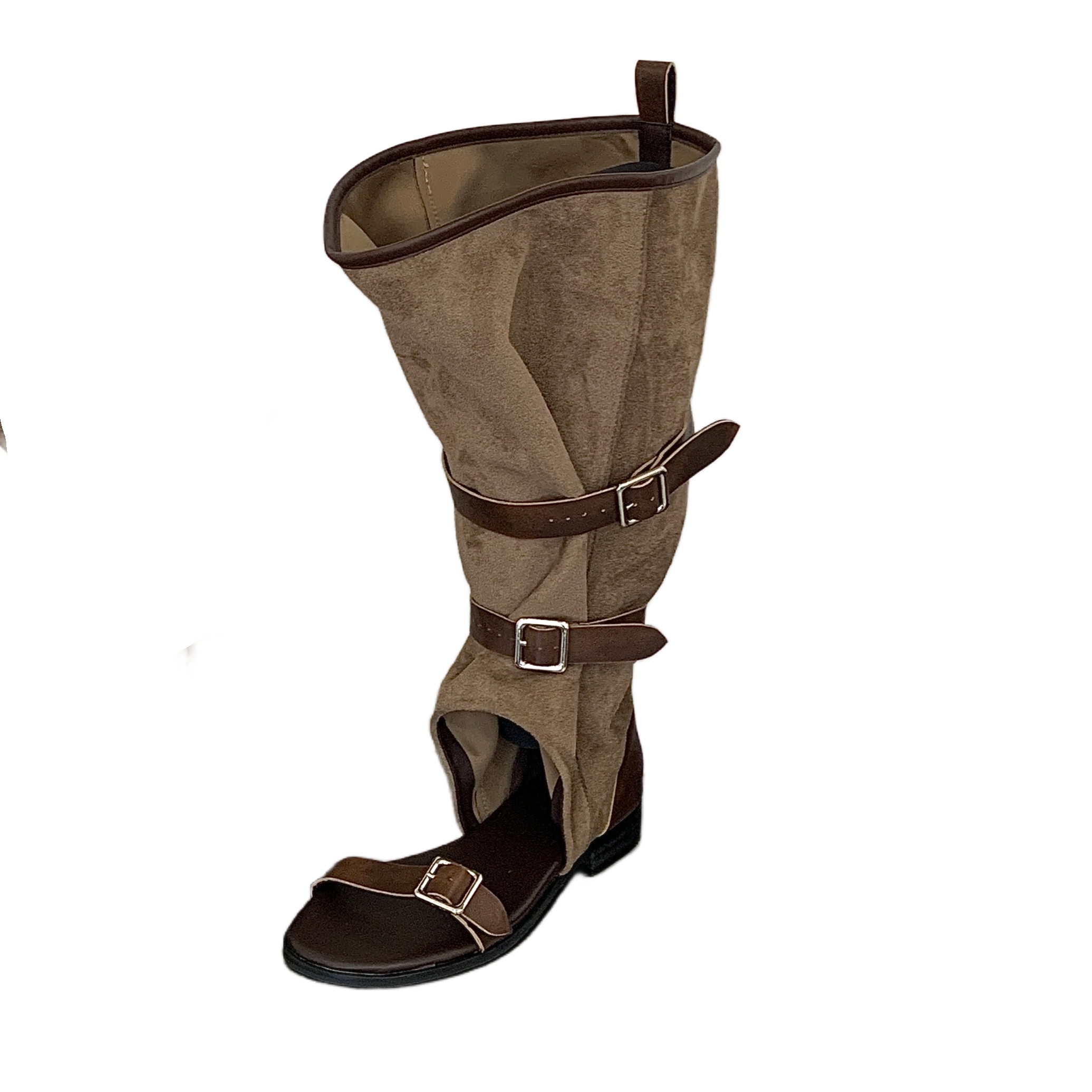 Vintage Distressed Stacked Boot Sandals 2026 Summer New Inner Height Short Boot Leg Tube Shoes Niche Open Toe Sandals - Image 5