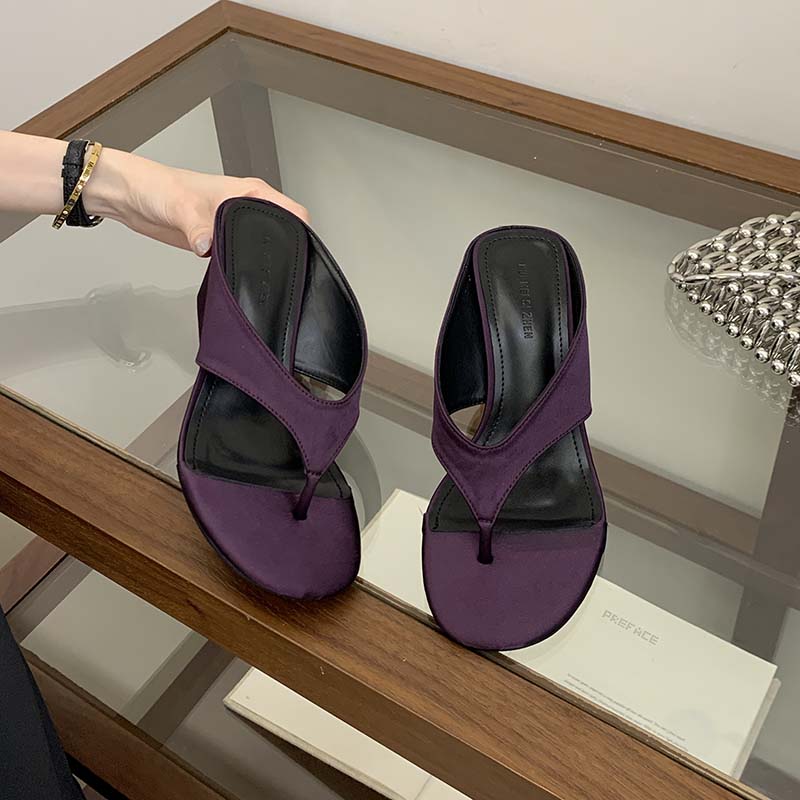 Silver Wedge Toe Separator Flip Flops Fairy Shoes 2026 Summer Vacation Style Slippers - Image 3