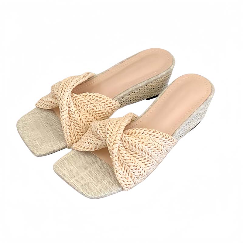 Women's Woven Wedge Slide Sandals 2026 New Boho Style Summer Slippers - Image 5